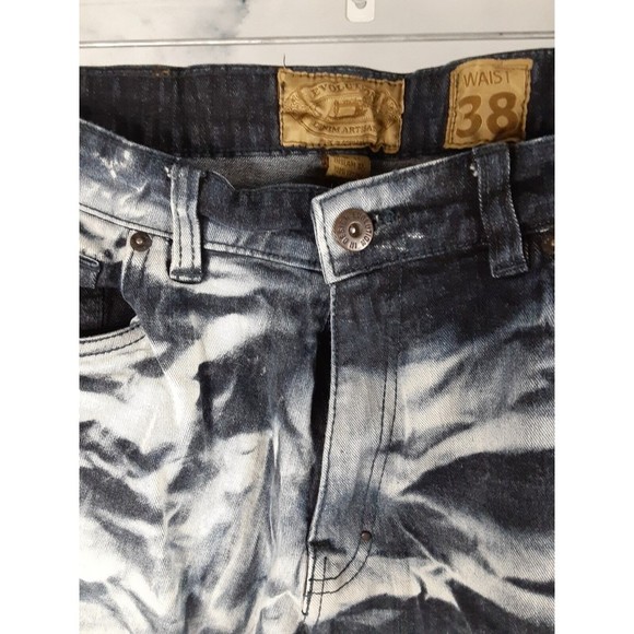 EVOLUTION Jeans Mens 38x30  Straight Leg Strechy Stonewashed Y2K Punk Skater - Picture 4 of 9